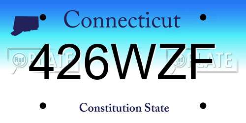 426WZF Connecticut License Plate