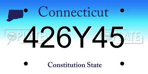 426Y45 Connecticut License Plate