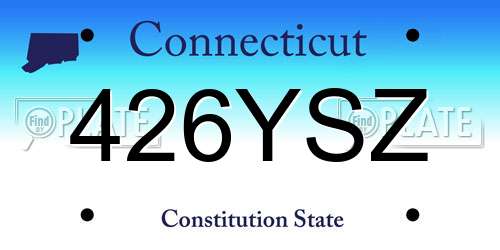 426YSZ Connecticut License Plate