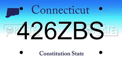 426ZBS Connecticut License Plate
