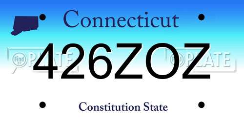 426ZOZ Connecticut License Plate
