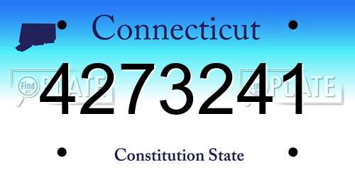 4273241 Connecticut License Plate