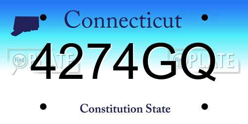 4274GQ Connecticut License Plate