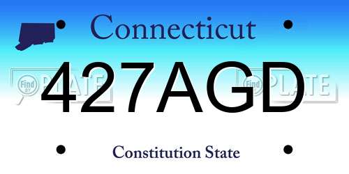 427AGD Connecticut License Plate