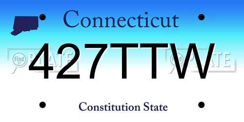 427TTW Connecticut License Plate