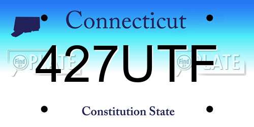 427UTF Connecticut License Plate