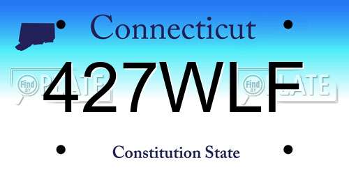 427WLF Connecticut License Plate