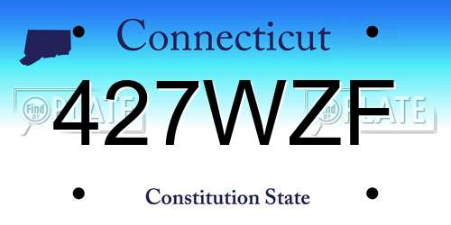 427WZF Connecticut License Plate