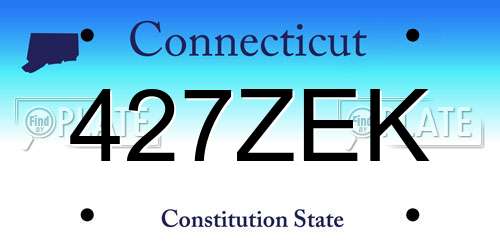 427ZEK Connecticut License Plate
