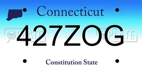 427ZOG Connecticut License Plate