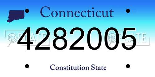 4282005 Connecticut License Plate