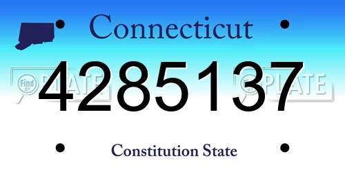 4285137 Connecticut License Plate