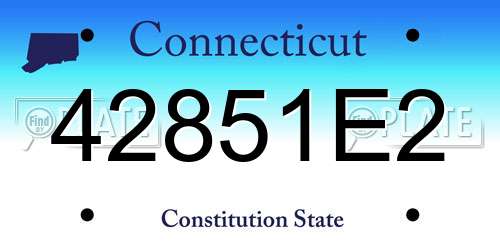 42851E2 Connecticut License Plate
