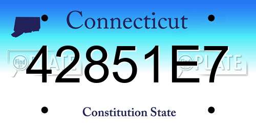 42851E7 Connecticut License Plate