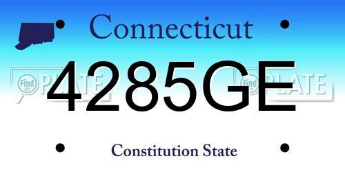 4285GE Connecticut License Plate