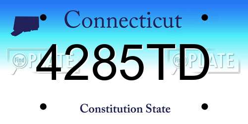 4285TD Connecticut License Plate