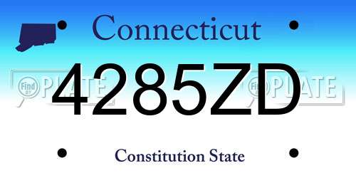4285ZD Connecticut License Plate