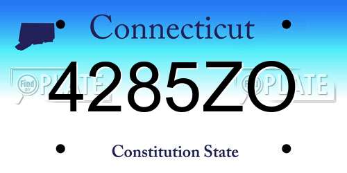 4285ZO Connecticut License Plate