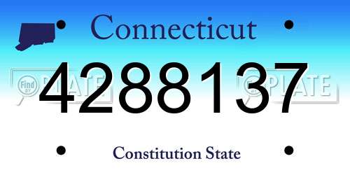 4288137 Connecticut License Plate