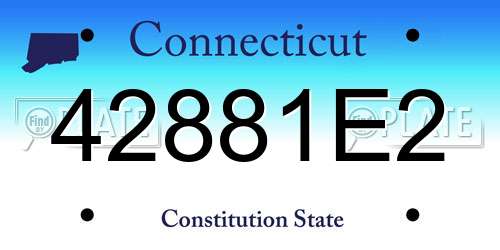 42881E2 Connecticut License Plate