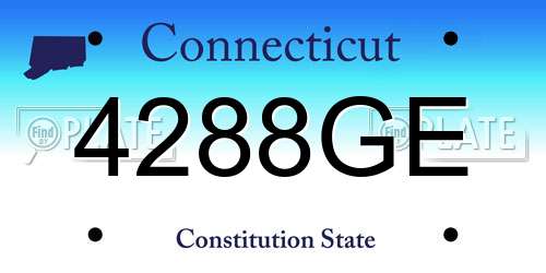 4288GE Connecticut License Plate