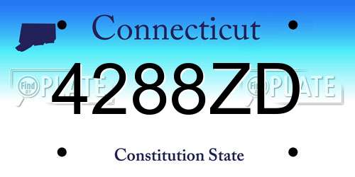 4288ZD Connecticut License Plate