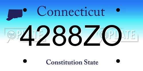 4288ZO Connecticut License Plate