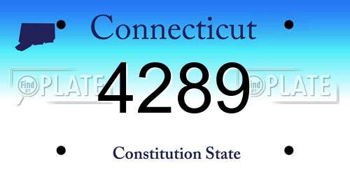 4289 Connecticut License Plate