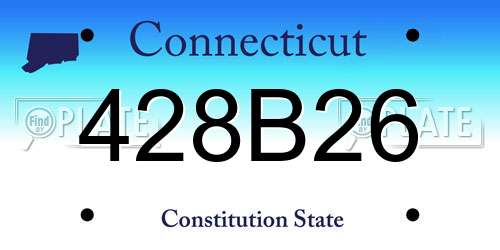 428B26 Connecticut License Plate