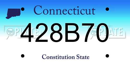 428B70 Connecticut License Plate