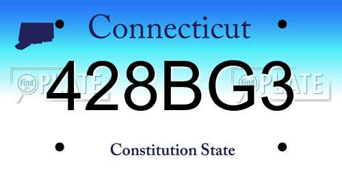 428BG3 Connecticut License Plate