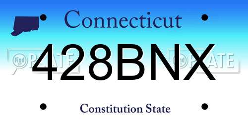 428BNX Connecticut License Plate