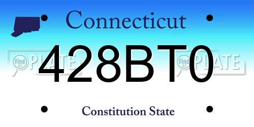428BT0 Connecticut License Plate