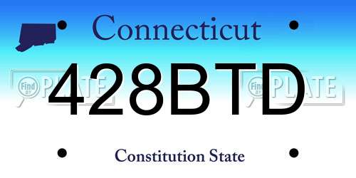 428BTD Connecticut License Plate