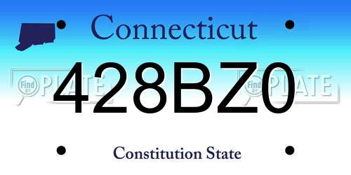 428BZ0 Connecticut License Plate