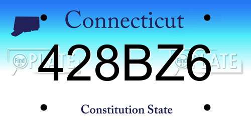 428BZ6 Connecticut License Plate