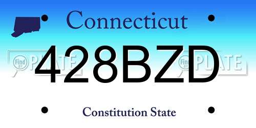 428BZD Connecticut License Plate