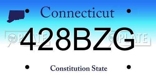 428BZG Connecticut License Plate