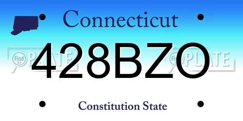 428BZO Connecticut License Plate