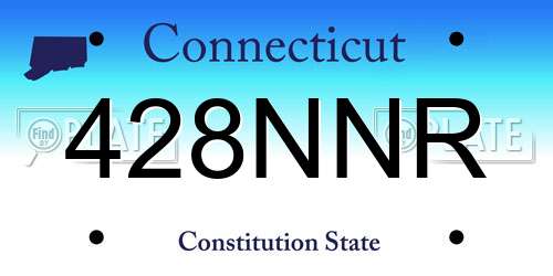428NNR Connecticut License Plate