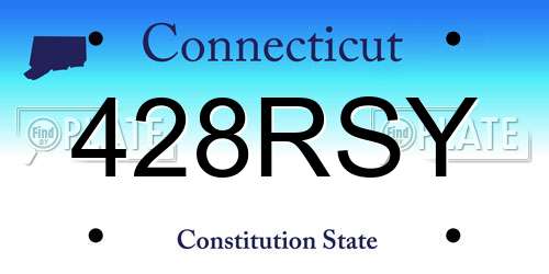 428RSY Connecticut License Plate