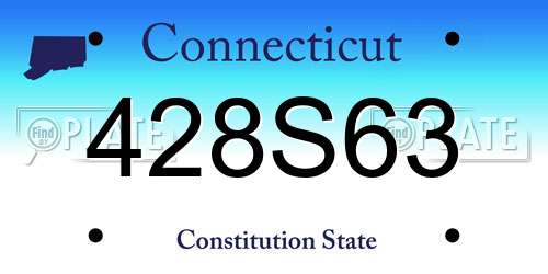 428S63 Connecticut License Plate