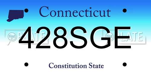 428SGE Connecticut License Plate
