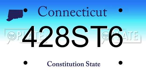428ST6 Connecticut License Plate