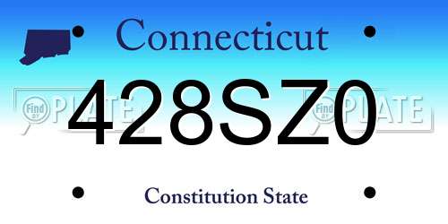 428SZ0 Connecticut License Plate