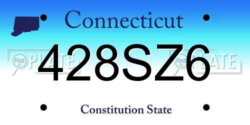 428SZ6 Connecticut License Plate
