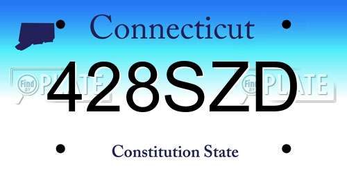428SZD Connecticut License Plate