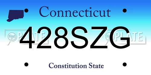 428SZG Connecticut License Plate