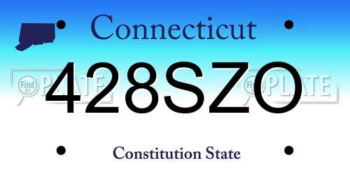 428SZO Connecticut License Plate