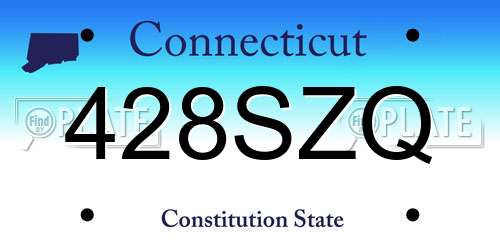 428SZQ Connecticut License Plate